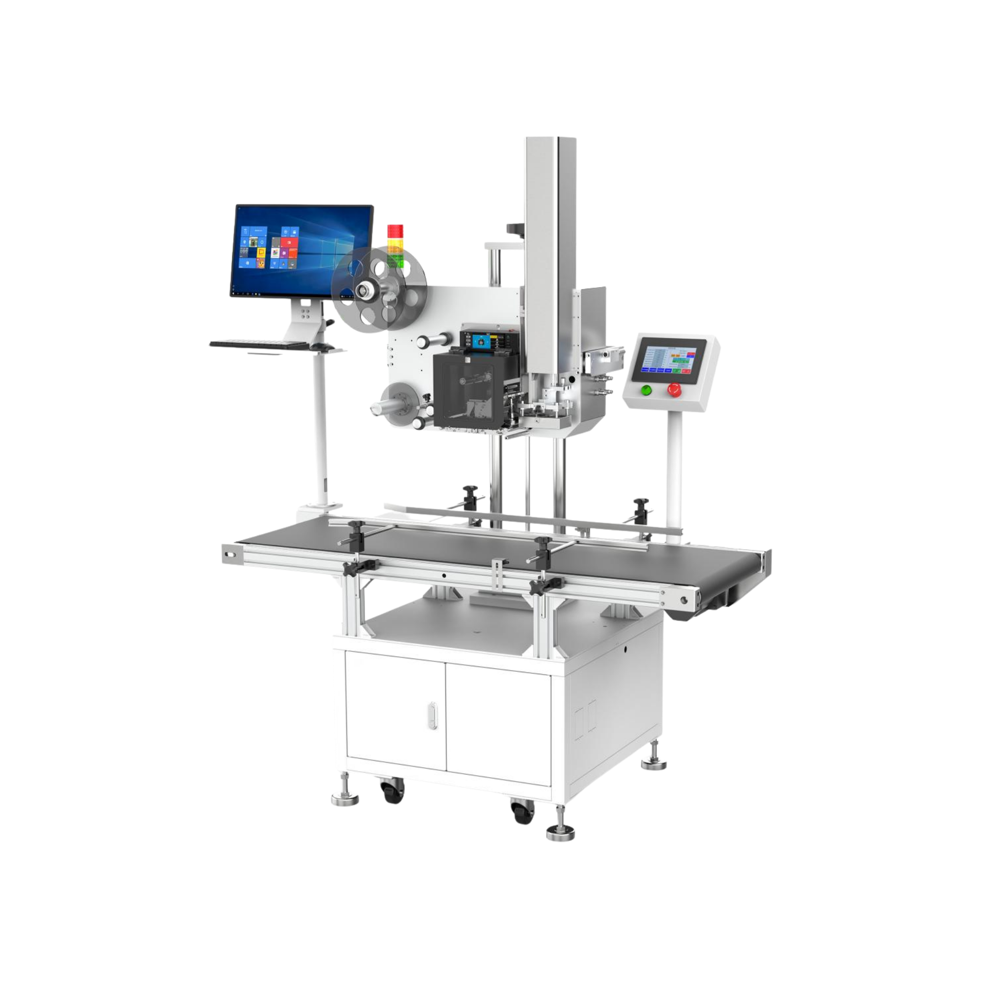 Fully Automatic Flat-Surface Print &amp; Labeling Machine with Conveyor (Electric Type)